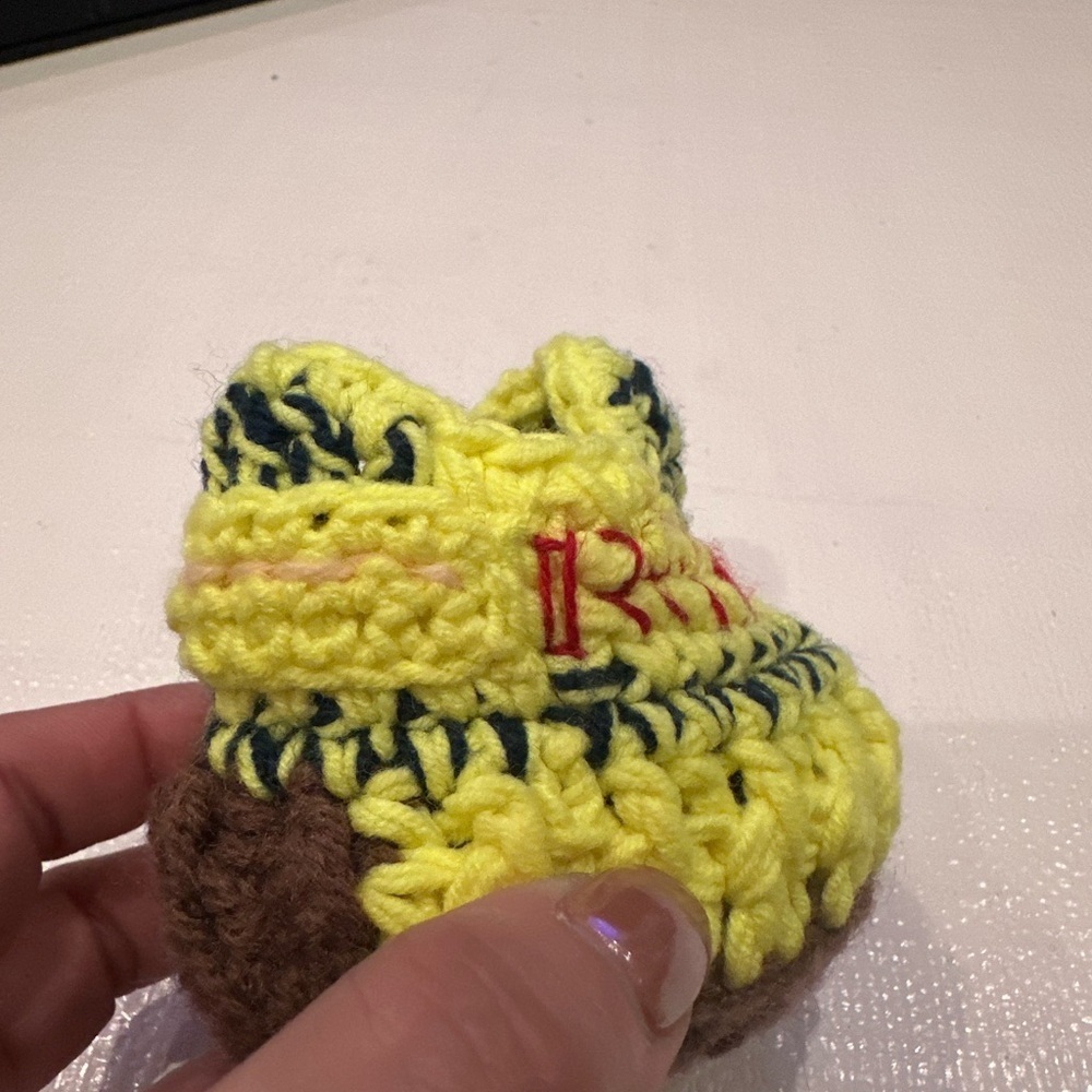 Handmade Crochet Kids Shoes - Green and Brown - Picture 9 of 9